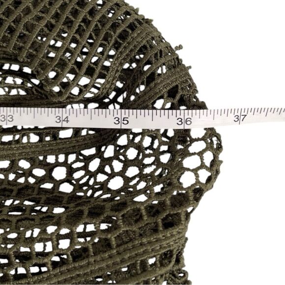 Marie Oliver Hunter Green Lace Sleeveless Flounce Mini Cocktail Dress Size 6 - Picture 8 of 8